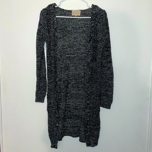 Ambiance Long Sleeve Black and White Cardigan